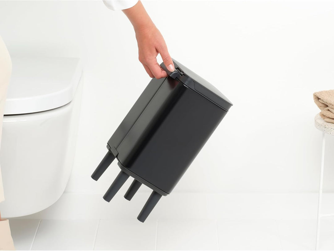 Brabantia - Mülleimer Bo Hi 4L mit Soft-Close-Deckel, herausnehmbarem Inneneimer und Transportgriff