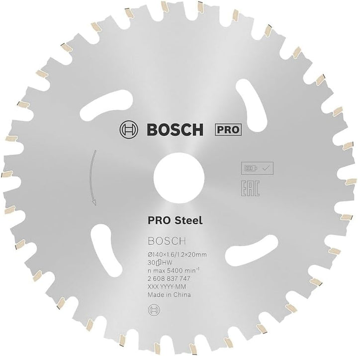 Bosch Accessories 1x Kreissägeblatt Standard for Steel (Stahl, Sägeblatt Ø 140 x 20 x 1,6 mm, 30 Zäh