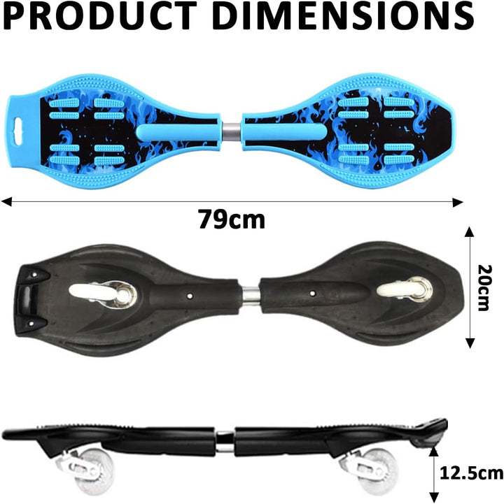 ERNAN Waveboard- Compact Lightweight Caster Board Kids/Teens. Waveboard Kinder Street Surfen Caster