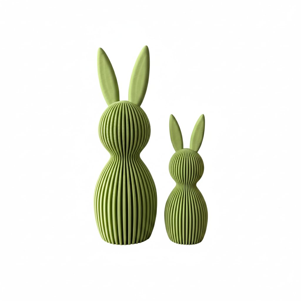 Scandi Osterhase 3D Deko – Minimalistische Osterdekoration im skandinavischen Design – Gerippte Ober