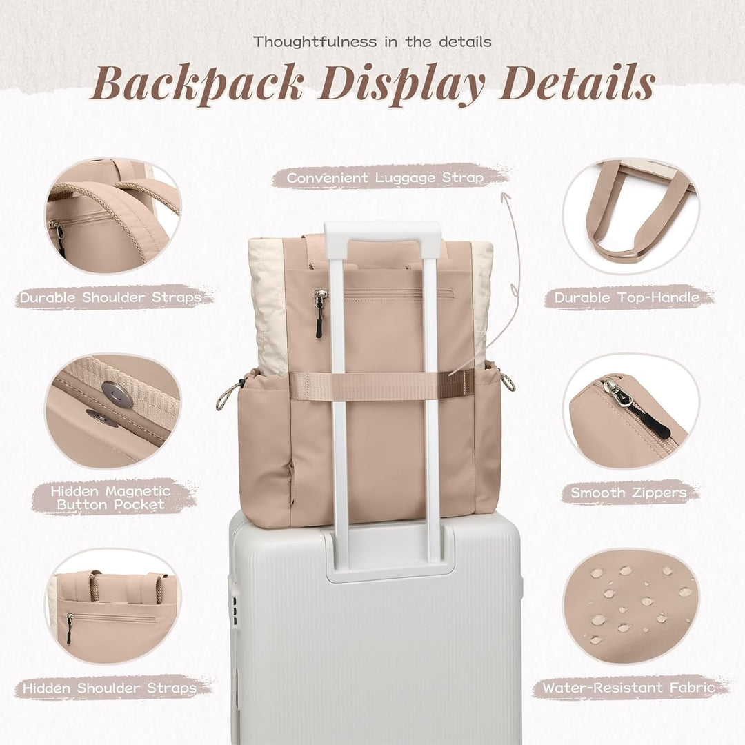 GOLF SUPAGS Convertible Laptop Rucksack Damen Yogatasche Sporttasche, Gesteppte Tragetasche, Yogamat