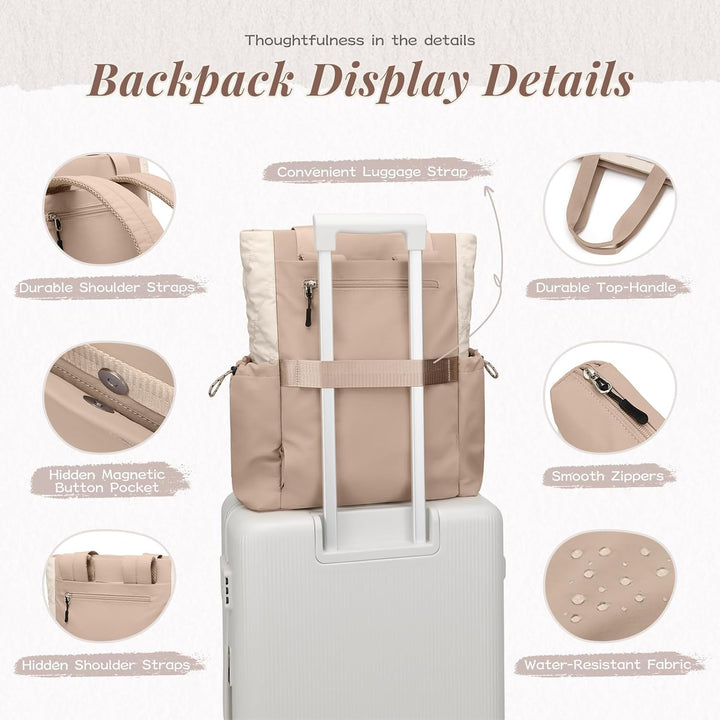 GOLF SUPAGS Convertible Laptop Rucksack Damen Yogatasche Sporttasche, Gesteppte Tragetasche, Yogamat