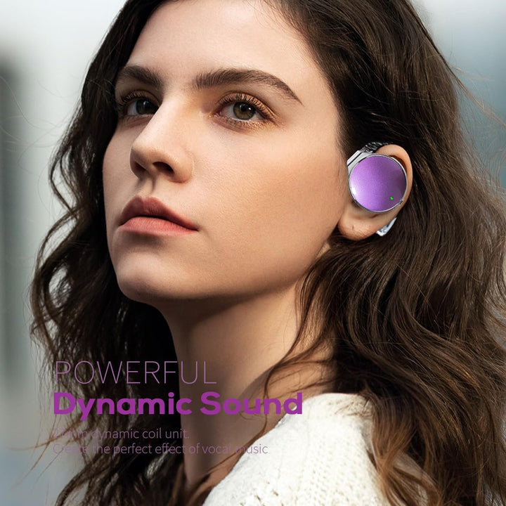 Open Ear Kopfhörer mit Mikrofon Bluetooth 5.4-52 Std Spielzeit, Kabelloses Over Ear Kopfhörer für Sp