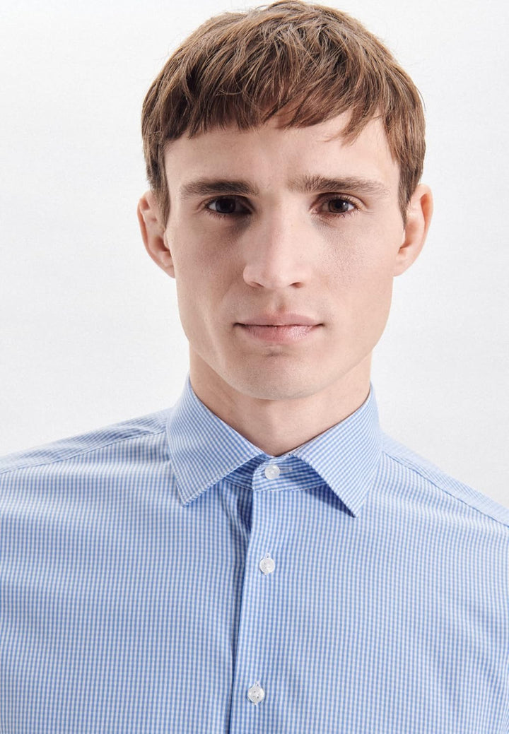 Seidensticker Herren Business Hemd - Regular Fit - Kent Kragen - Langarm - Stretch 38 Hellblau, 38 H