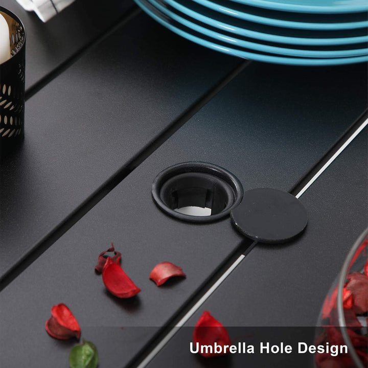PHIVILLA Gartentisch und Stühle 4er Set Terrassentisch Stühle Metall Outdoor Bistro Gartenmöbel Sets