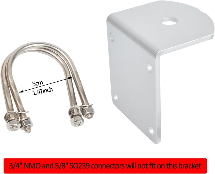 HYS CB-Antennenhalterung 丨 Mit SO239-Bolzen 丨 Antennenmast-Befestigungssätze 丨 Hochleistungs-U-Bolze