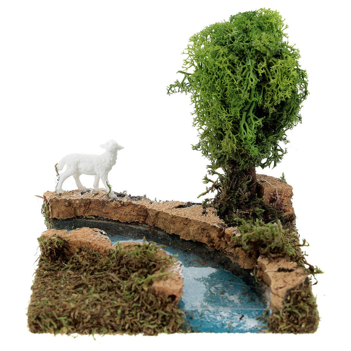 Holyart Flussbiegung mit Baum und Schaf: Krippenszene
