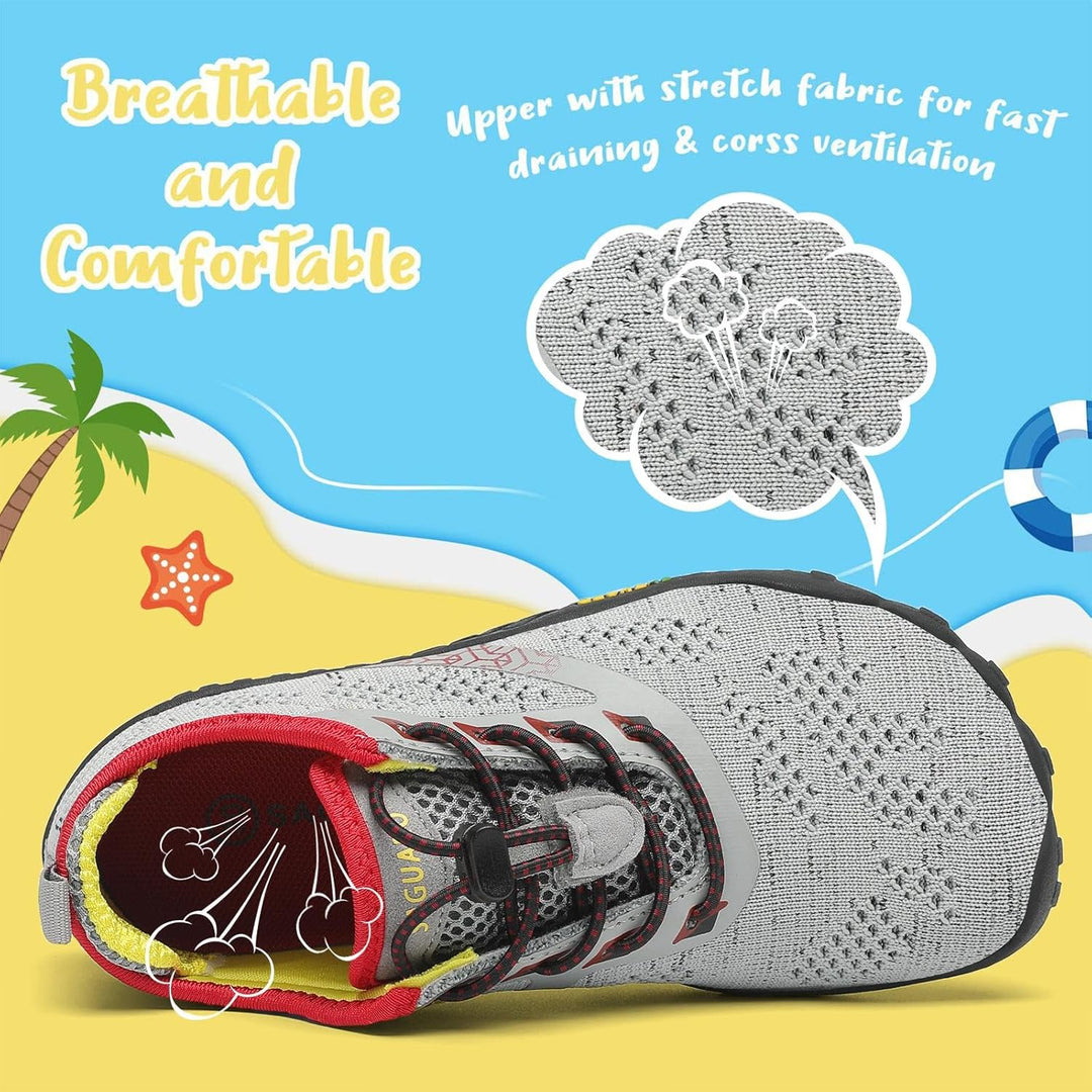 SAGUARO Kinder Barfussschuhe Schnell Trocknend Badeschuhe,24-36 EU 24 EU Grau, 24 EU Grau