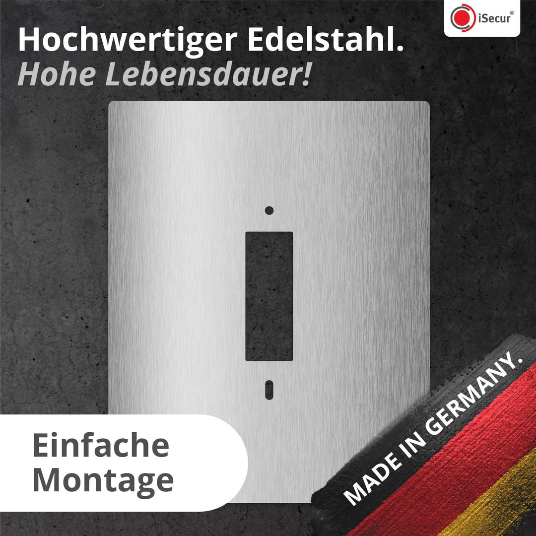 iSecur Blende passend für Ring Videotürklingel aus Edelstahl I Doorbell Pro 2 I Klingelschild I 140