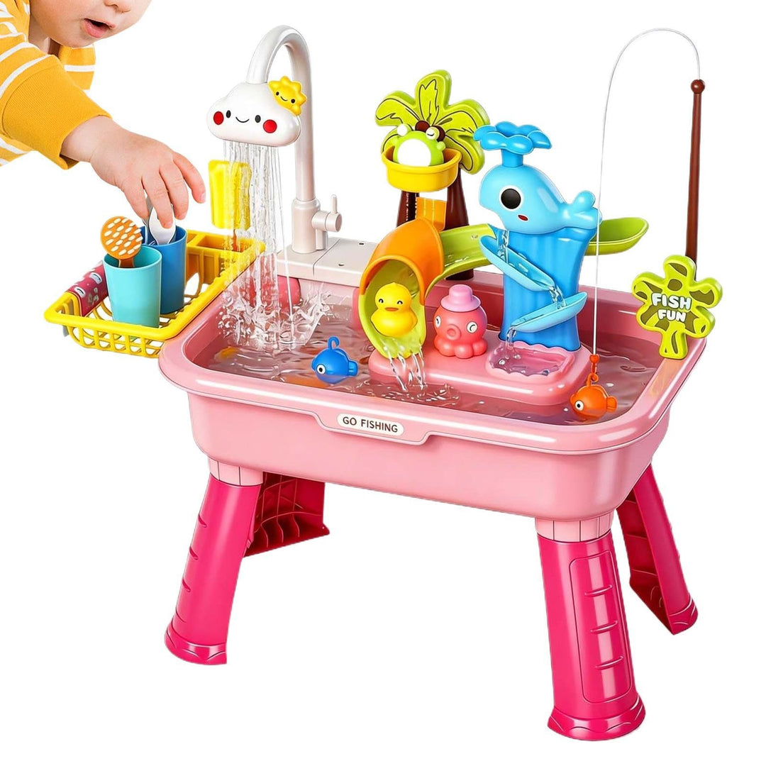 Sand- Und Wasserspieltisch, 54 X 29 X 53 cm, Outdoor-Aktivitäts-Wassertisch, Drehbarer Wasserhahn, K