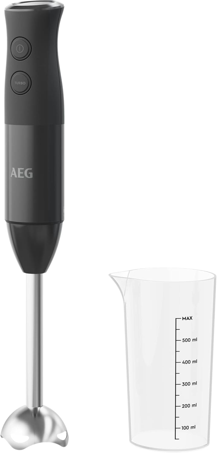 AEG HB4-1-4GG Stabmixer / 2 Edelstahl-Klingen / inkl. Smoothie-Becher / BPA-frei / 2 Geschwindigkeit