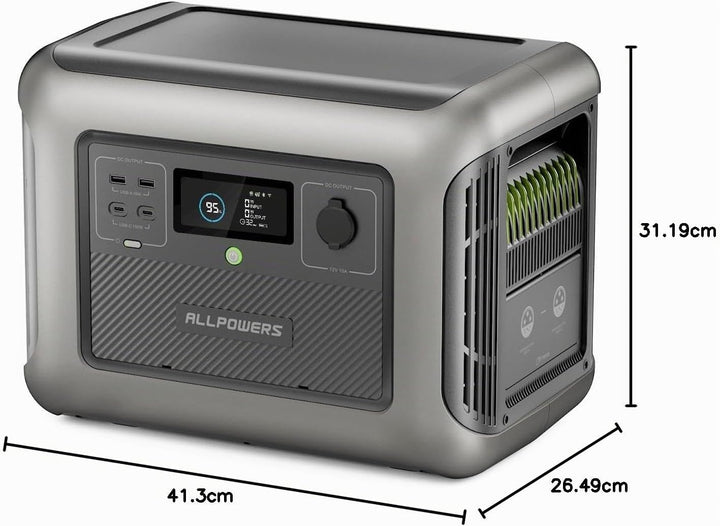 ALLPOWERS Zusatzbatterie B1000 für R1500 / R2500 Tragbares Powerstation, Solargenerator 1152Wh LiFeP