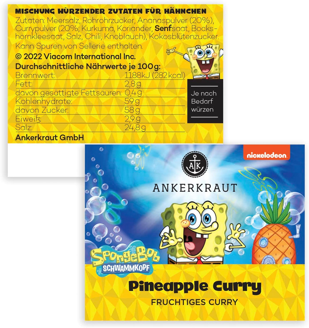 Ankerkraut x Spongebob Geschenk-Box, mit Pineapple Curry und Burger Mix, Spongebob-Edition, Nickelod