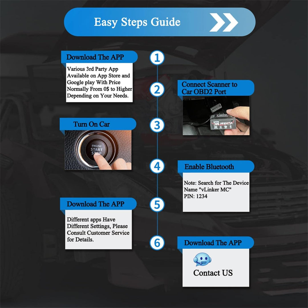 vLinker MC Mini Bluetooth OBD II Scanner Adapter Auto Diagnose Scan Tool und Codeleser für Android (