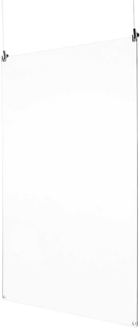 Spuckschutz zum Aufhängen aus Acrylglas inkl. 2x 2m Seil und 2 Haken quer oder hoch Virenschutz, Hus