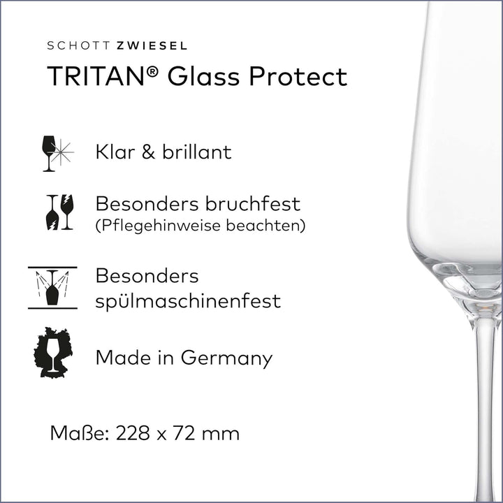 SCHOTT ZWIESEL Sektkelch Fine (6er-Set), stilvolle Champagner Gläser mit Moussierpunkt, spülmaschine