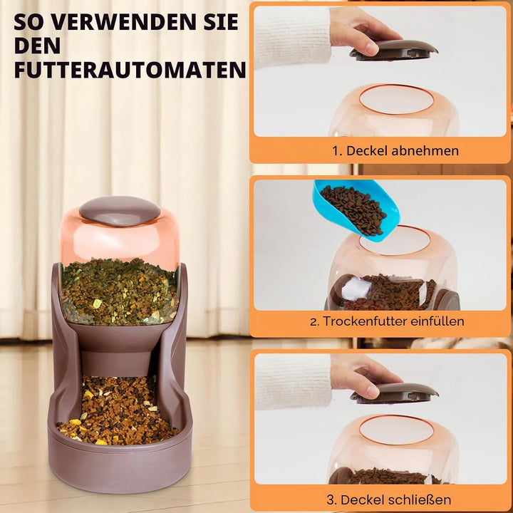 Automatisches Futter- und Wasserspender für Hunde, Katzen, Futterspender und Wasserspender, 3,8 l, 2