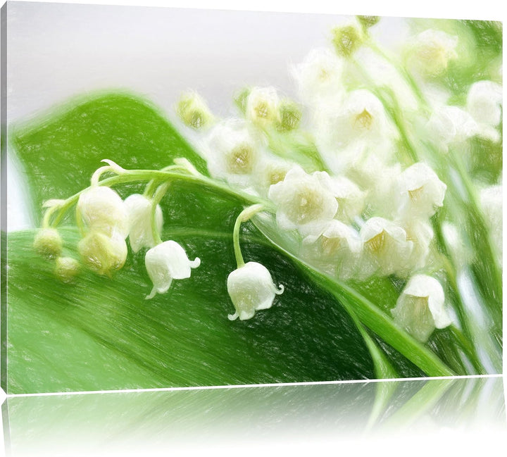 Pixxprint Maiglöckchen Ostern als Leinwandbild/Grösse: 100x70 cm/Wandbild/Kunstdruck/fertig bespannt