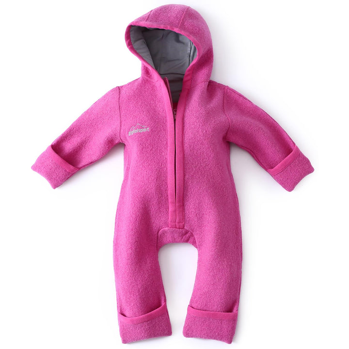gipfelsport Wollwalk Overall Baby - Walkoverall mit Reissverschluss aus Natur Merino Wollfleece I Wo