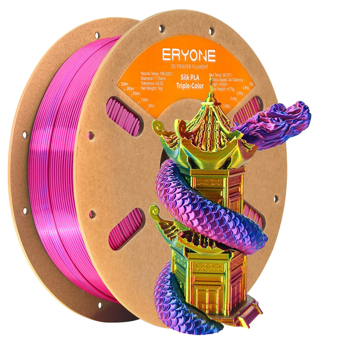 ERYONE Tri Color Silk PLA Filament 1.75mm, 3D Printer Filament PLA +/-0.03mm 1KG/Spool, Silk Rot Gel