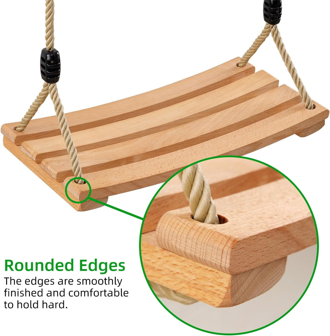 Holz Schaukelsitz, Garten Schaukel für Erwachsene Kinder Holz Schaukelsitz mit Einstellbares Seil bi