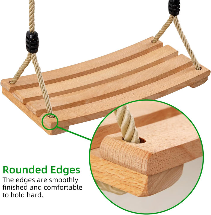 Holz Schaukelsitz, Garten Schaukel für Erwachsene Kinder Holz Schaukelsitz mit Einstellbares Seil bi
