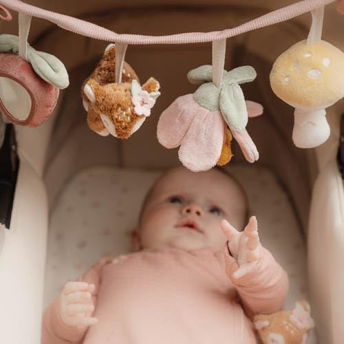 Little Dutch 9011 Stoff Kinderwagenkette Spielzeug für Babyschale - Fairy Garden rosa