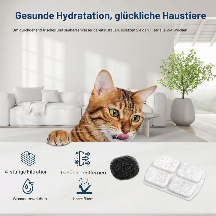 12 Packungen Filter Katzenbrunnen kompatibel mit FEELNEEDY 8L Edelstahl Katzenbrunnen FN-W18 (Modell