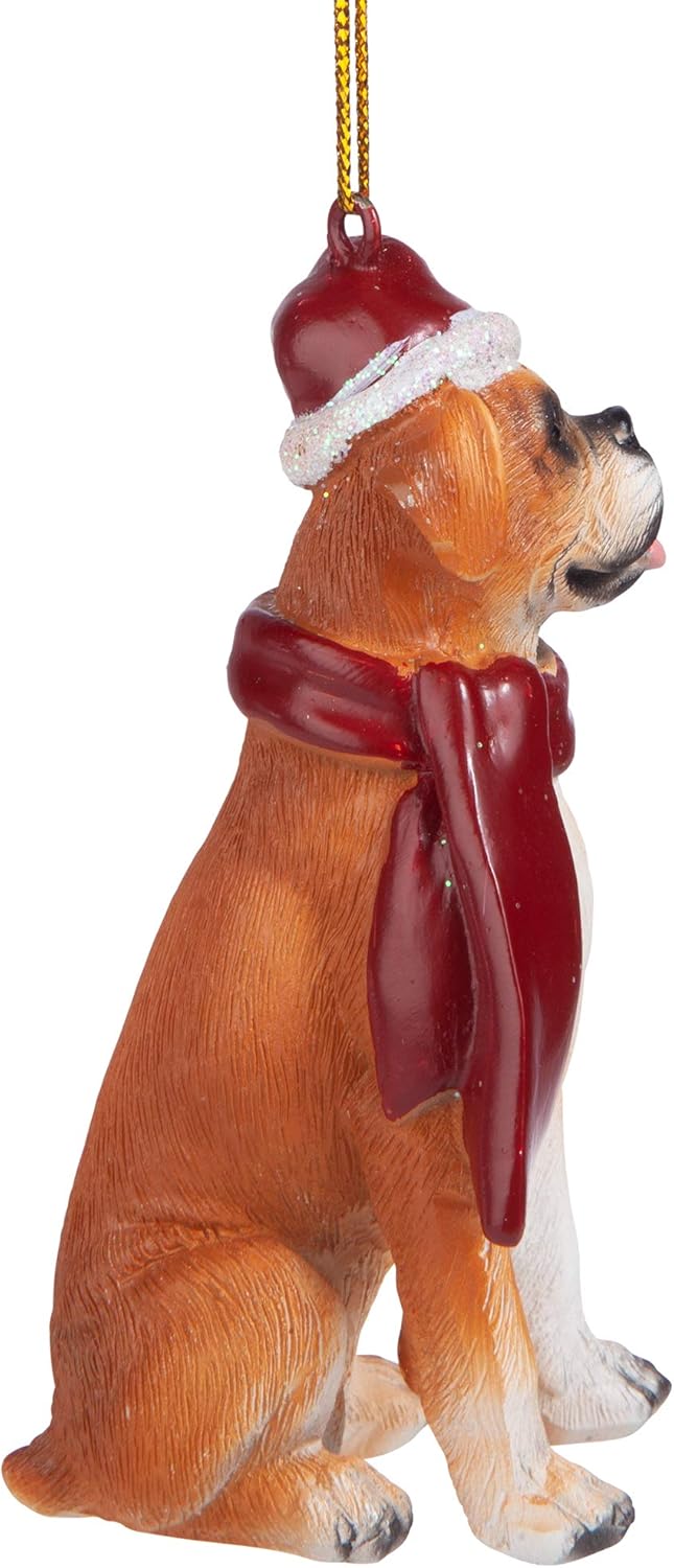 Design Toscano JH576302 Boston Terrier Urlaub Hund Ornament Skulptur Boxer Full Color, Boxer