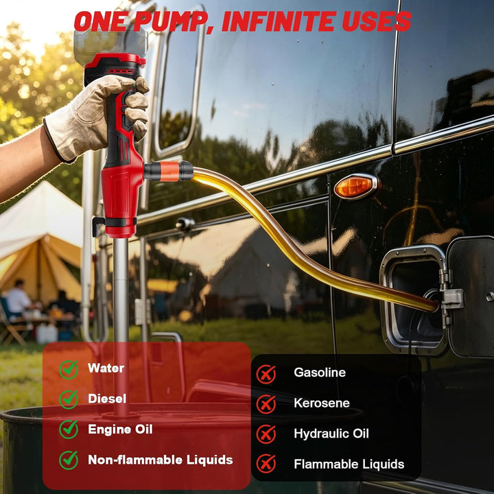 Akku-Regenfasspumpe 50 l/min für Milwaukee 18V-Akku (ohne Batterie)