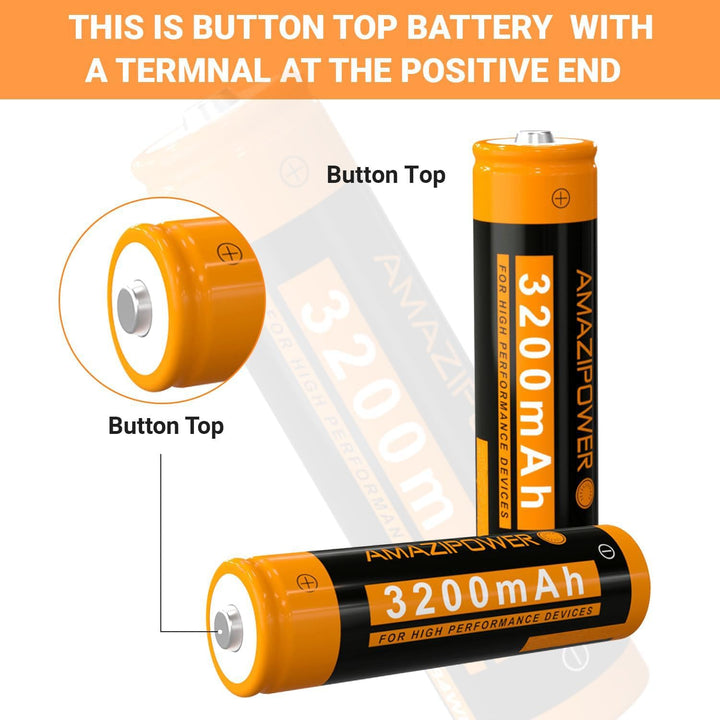 3,7 Volt Wiederaufladbarer Akku，3200mAh NiMH Batterie Hohe Kapazität Batterien für LED Stirnlampe,Fe