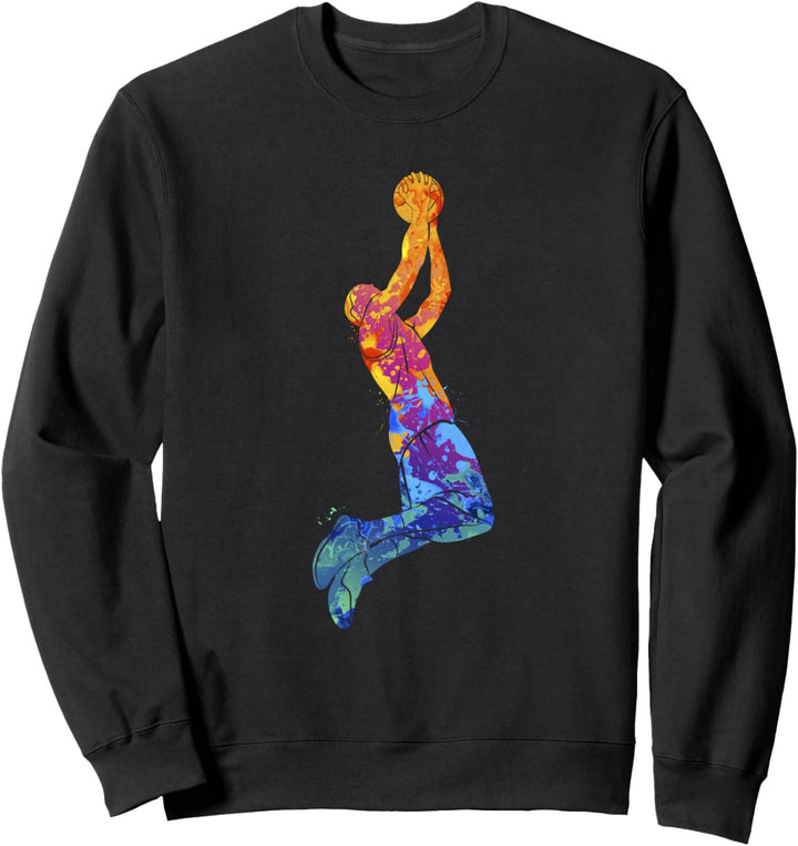 Dunking Basketball Spieler Korbleger Sport Grafik Sweatshirt