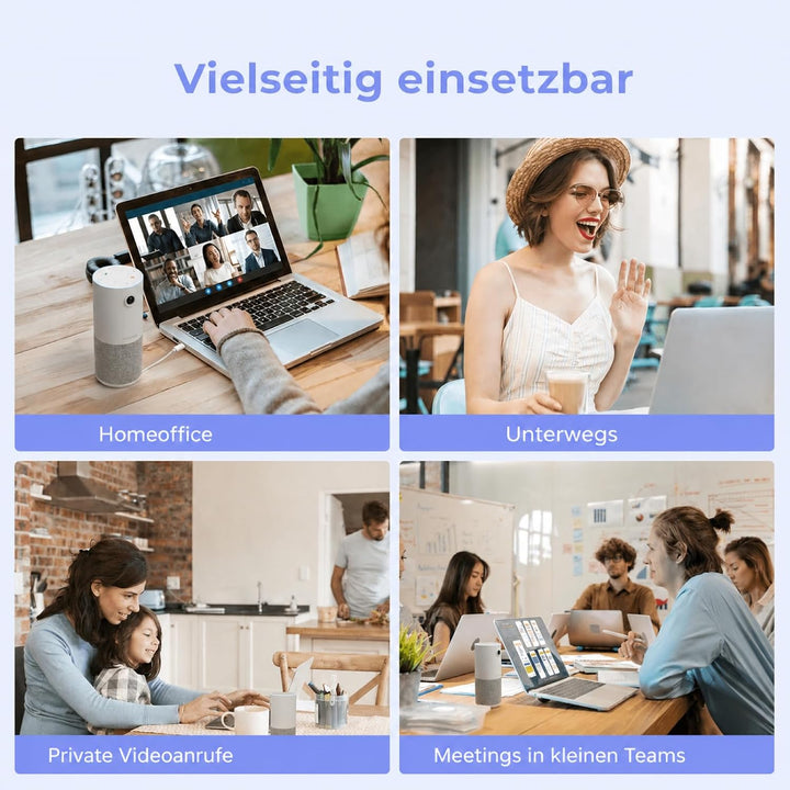 Nuroum Videokonferenz-Webcam mit Mikrofon&amp;Lautsprecher, C10 3-in-1 Kamera für Videokonferenz mit Fre
