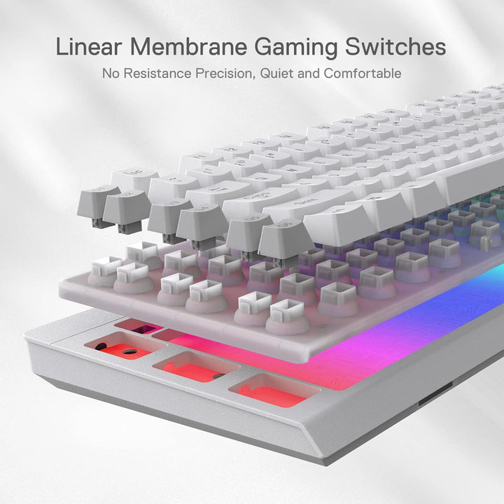 Redragon K512 Shiva US-Layout weisse Membran-Gaming-Tastatur, RGB-Beleuchtung, Programmierbare G-Tas
