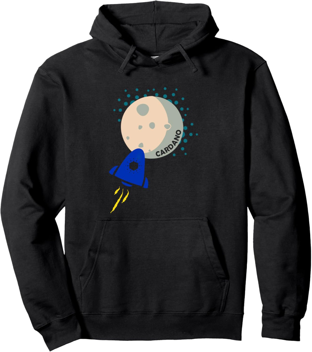 Cardano To The Moon Crypto Rocket Pullover Hoodie