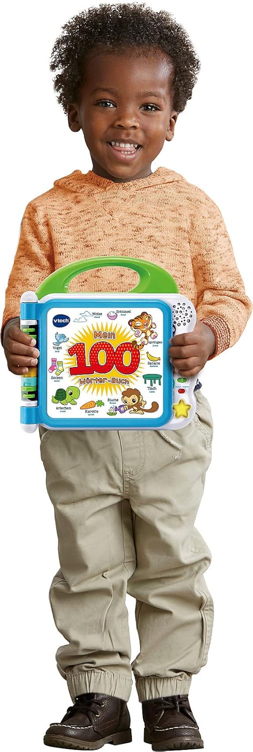 VTech Baby Mein 100-Wörter-Buch – Interaktives Bilderbuch zum Lernen erster Wörter mit 12 bilinguale