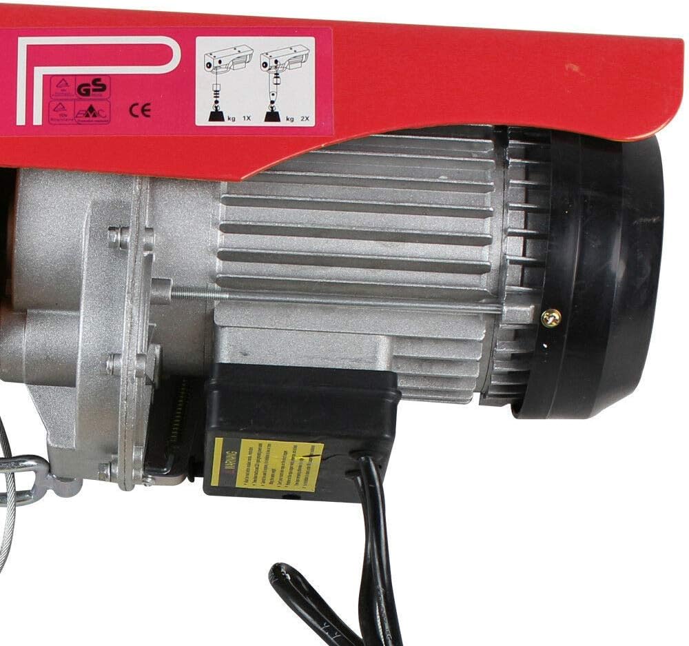 Futchoy Seilwinde Elektrische 400/800 KG Seilhebezug 1450W Winde Kran mit Fernbedienung für Garage 8
