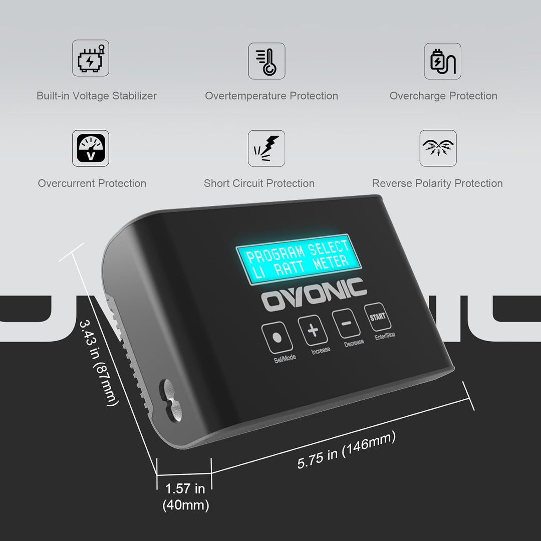 OVONIC Mate1 RC Akku Ladegerät 100W 10A Smart RC ladegerät mit XT60 Balance Ladegerät Kompatibel für