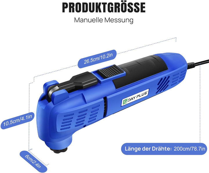 Schwingmultitool 300W – Schnellwechselmesser-System, 22000 U/min, 3° Schwingwinkel | Elektro-Schwing