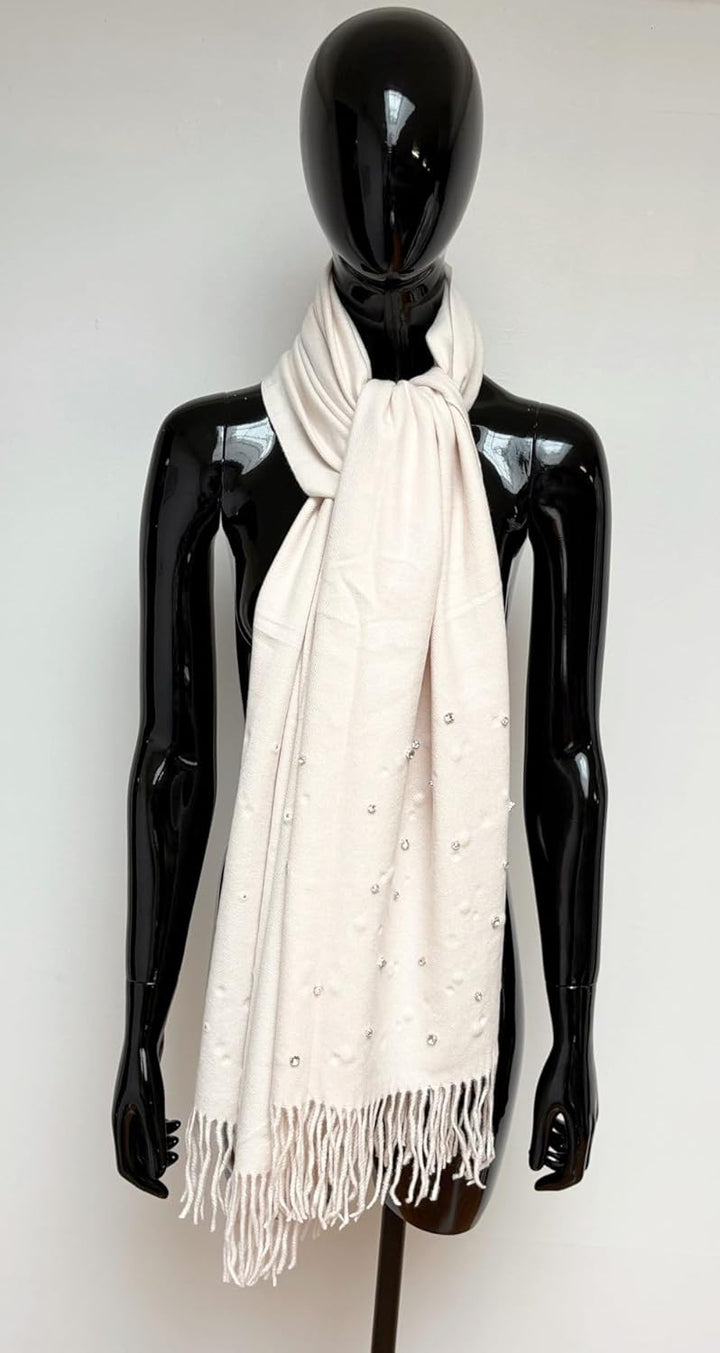 Van Der Rich® - Schals und Stolen mit Strass für Abendgarderobe - Damen 38325-beige, 38325-beige