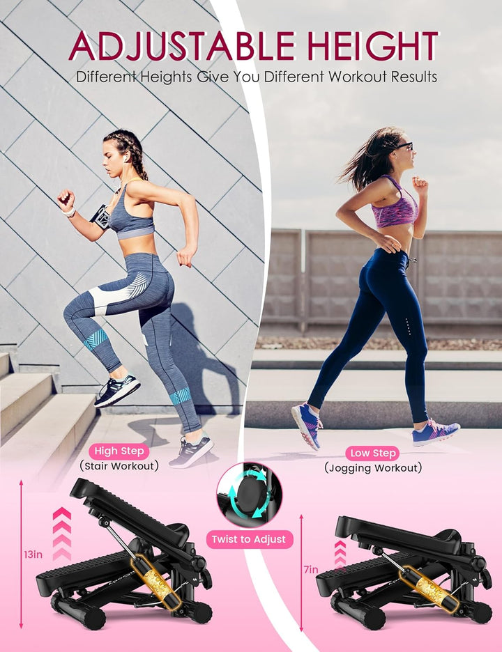 KitGody Mini-Stepper für Übungen, Treppenstepper 150 kg Kapazität, Workout-Stepper für Training zu H