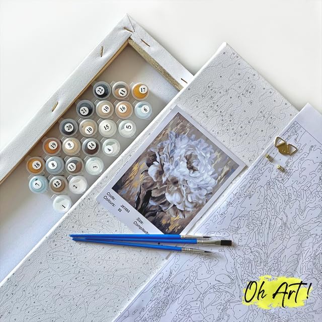 Oh Art! Malen Nach Zahlen Erwachsene Set Mit 3 Pinseln Und Acrylfarben Gemälde Acrylic Malerei DIY L