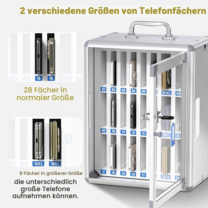 Glosen Handy aufbewahrungsschrank, Handy schliessfach aufbewahrungsschrank [Wandmontiert] [Aluminium