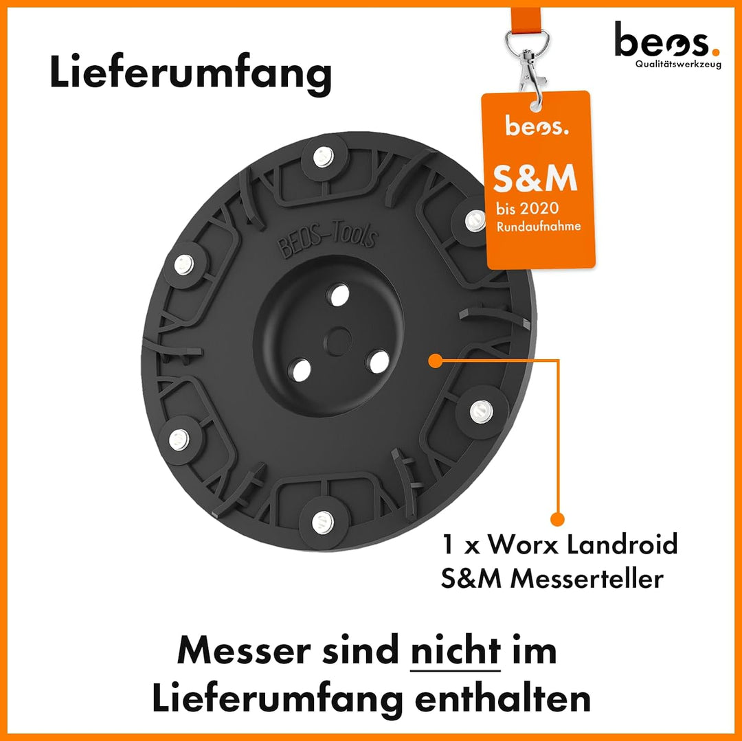 BEOS® PREMIUM Mähroboter Tuning - Messerteller für 6x Klingen - glasfaserverstärkte Messerscheibe -