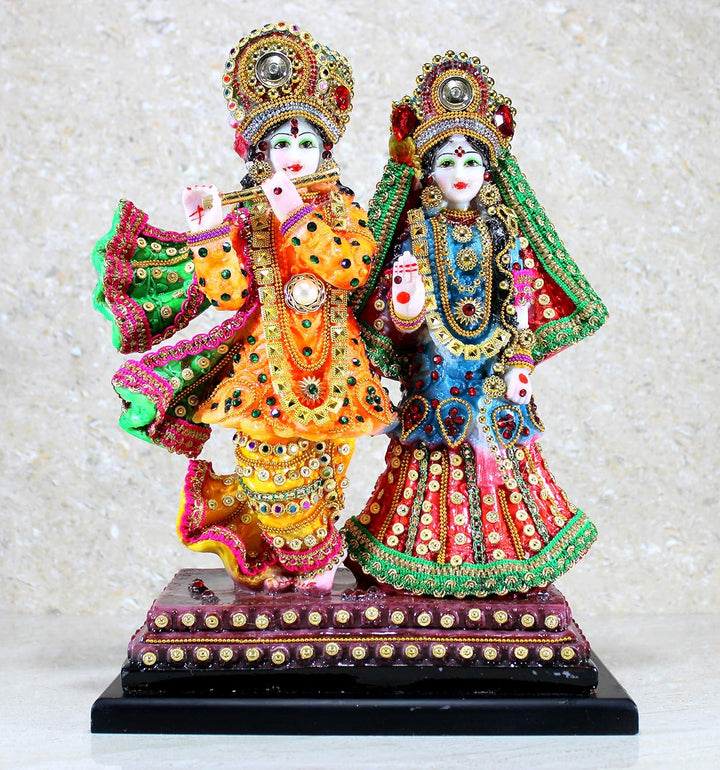 eSplanade Resin Radha Krishna on Chair Murti Idol Statue Sculpture (Radha Krishna Standing), Radha K