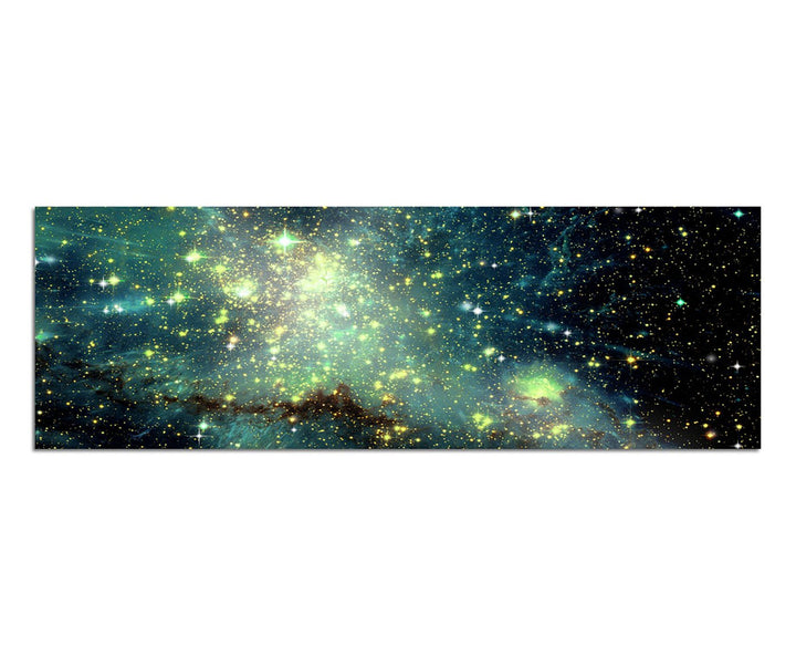 Paul Sinus Art Panoramabild auf Leinwand und Keilrahmen 150x50cm Weltraum Galaxie Sterne Planeten