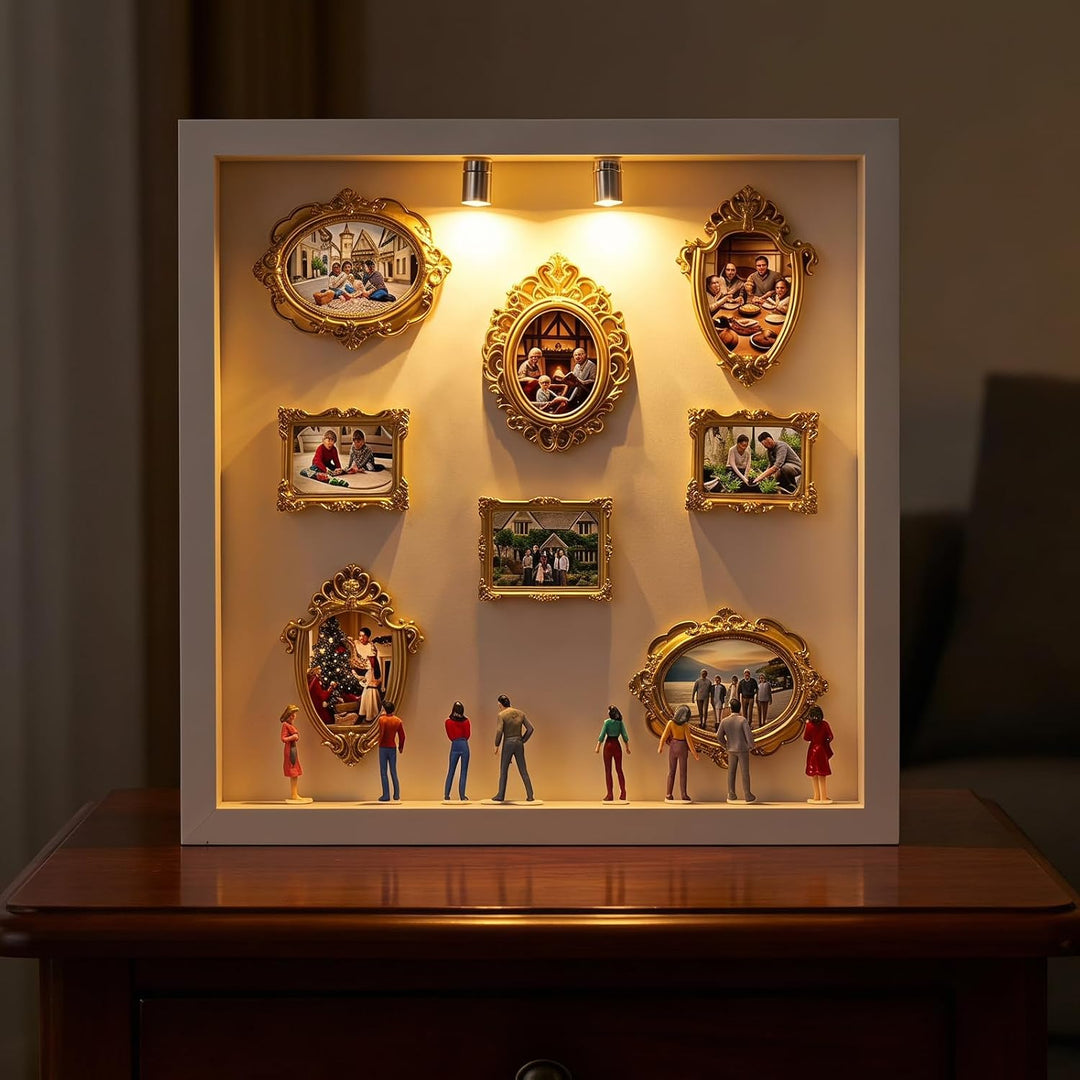 DIY Mini Museum Bilderrahmen, DIY Mini Museum Silhouette Box, Foto Erinnerungsanzeige mit 8 Mini Gol