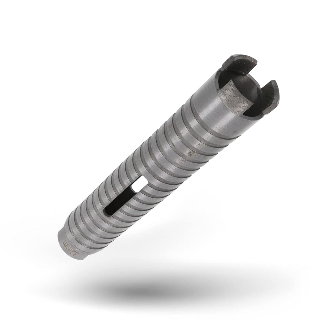 PRODIAMANT Diamant Bohrkrone ø 32mm Nutzlänge 150mm mit SDS Adapter lasergeschweisst für trocken Boh