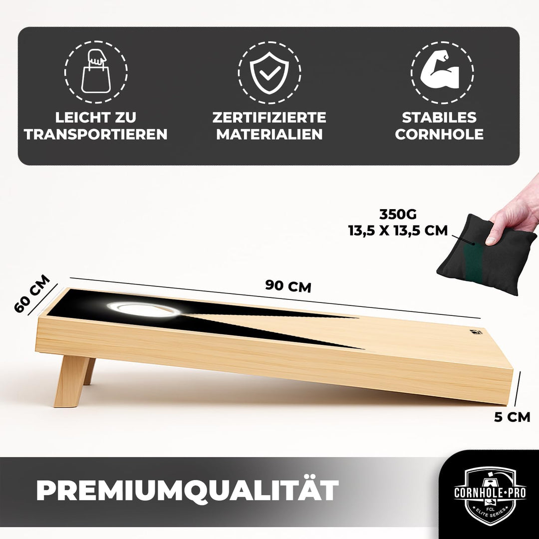Original Offizielles Cornhole | Amerikanisches Cornhole mit LED-Leuchten | Offizielle Abmessungen |