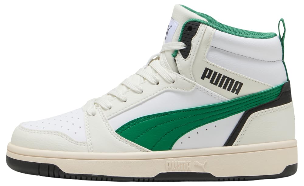 PUMA Unisex Kinder Rebound V6 Mid JrSneaker 6 UK Vapor Gray Archivgrün Puma Weiss, 6 UK Vapor Gray A